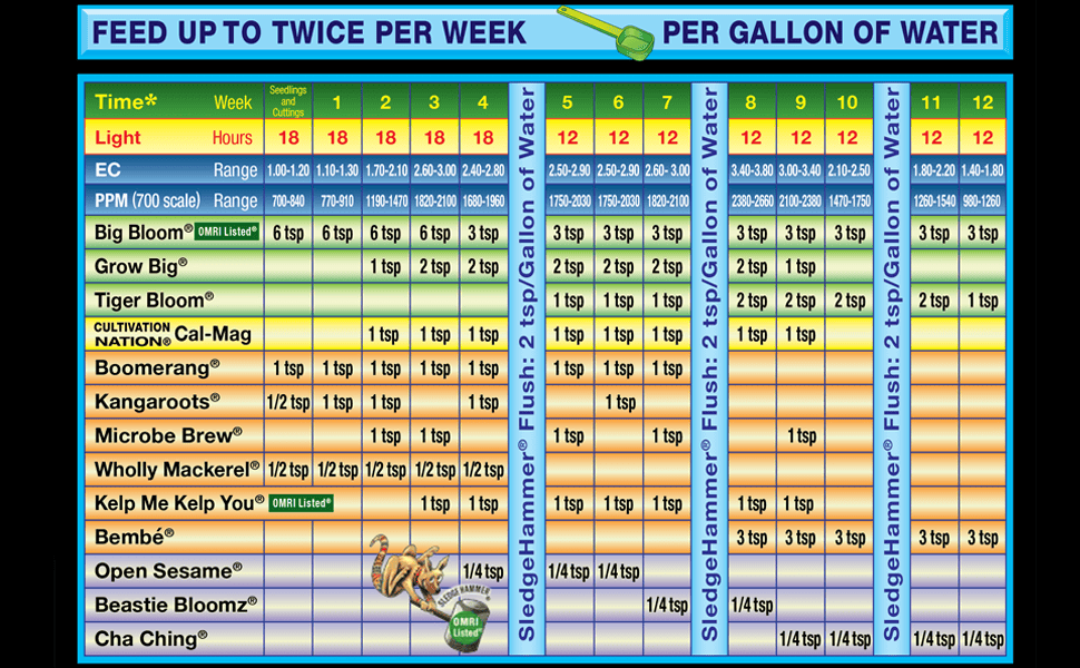 FoxFarm soil feeding schedule