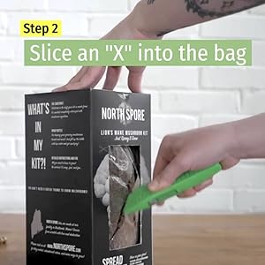 step 2 - slice an "x" into the bag