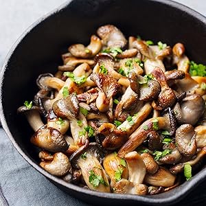 cooking mushrooms in a pan